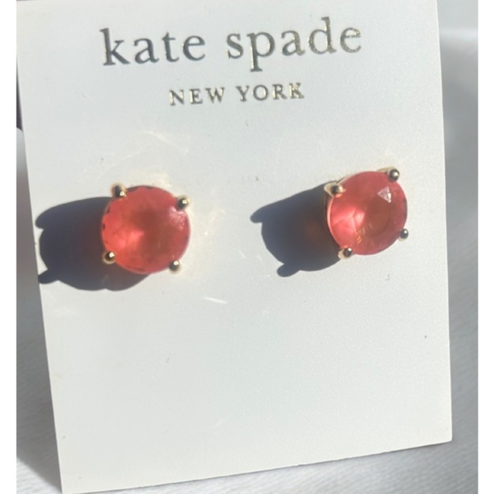 Kate Spade Pink Crystal Stud Earrings – NWT, 14K Gold Fill,  Designer Earrings